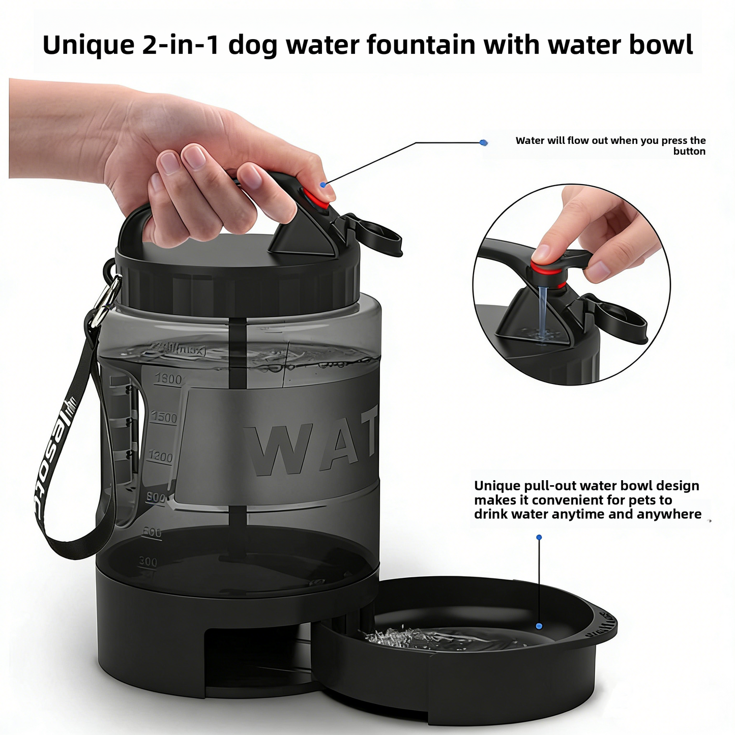 HydroPaws Portable Dog Water Bottle: Fresh Sips, Joyful Trips!