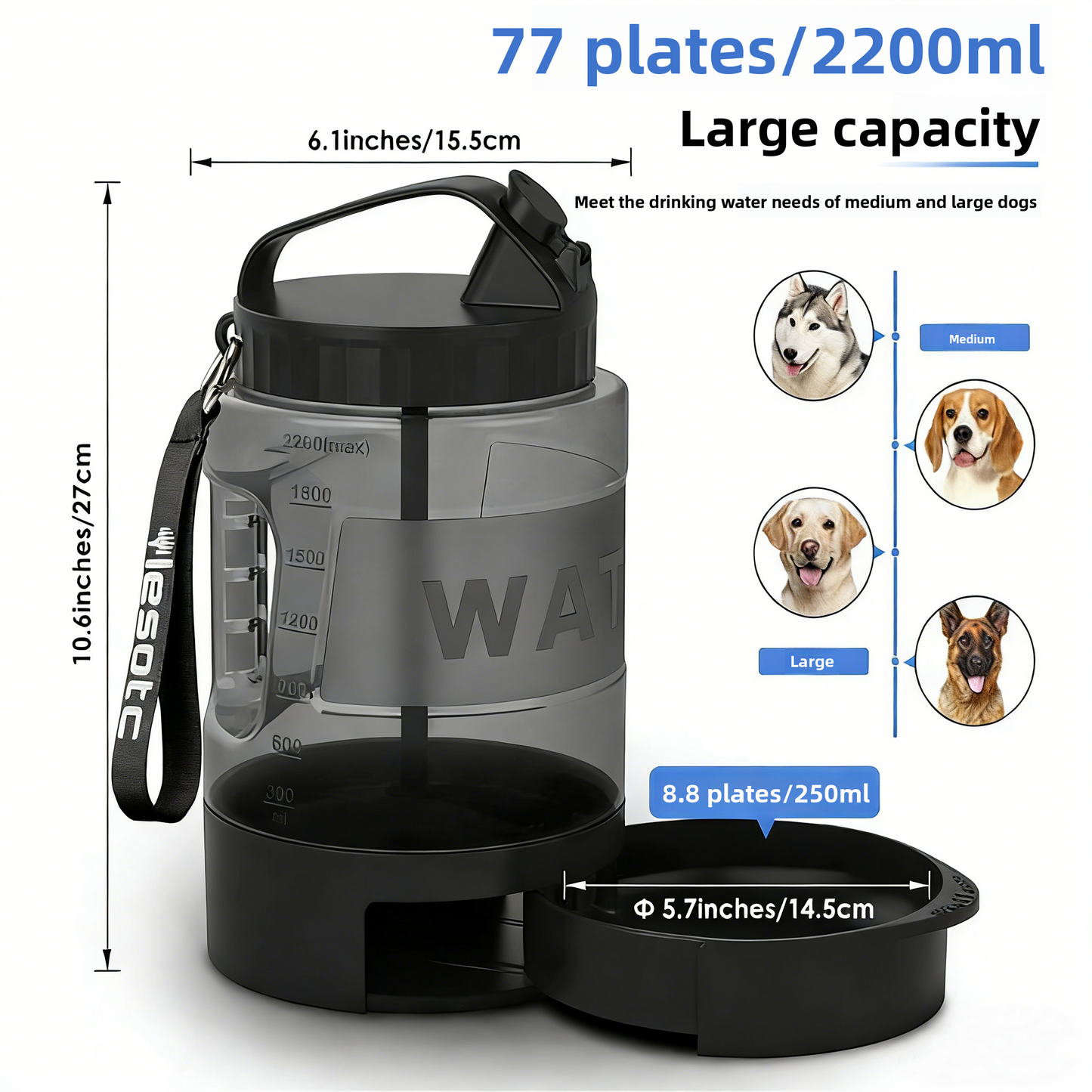 HydroPaws Portable Dog Water Bottle: Fresh Sips, Joyful Trips!